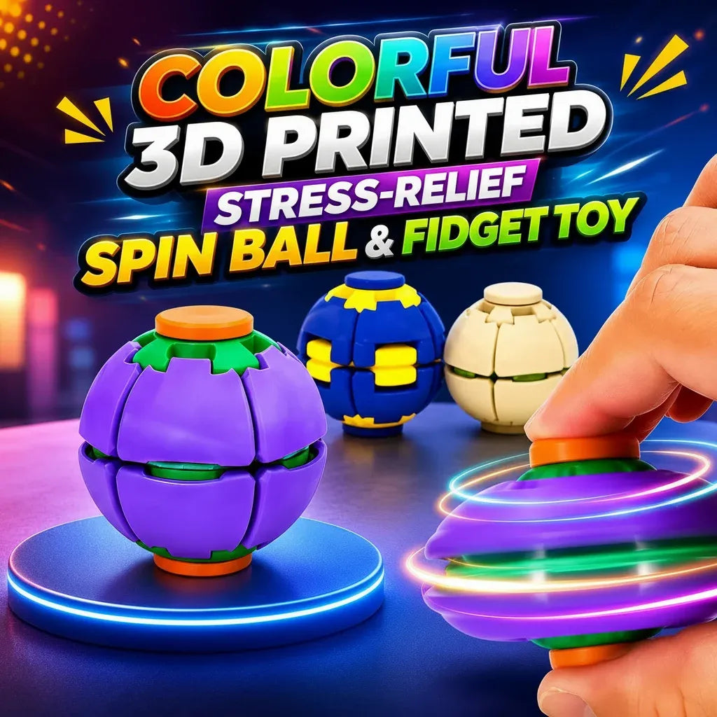 Colorful 3D Printed Press Fidget Spinner Ball (Random Color | 223)