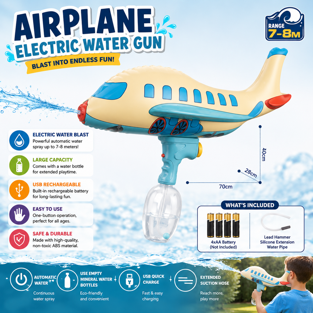 Airplane Electric Water Gun Toy for Kids (X55C)