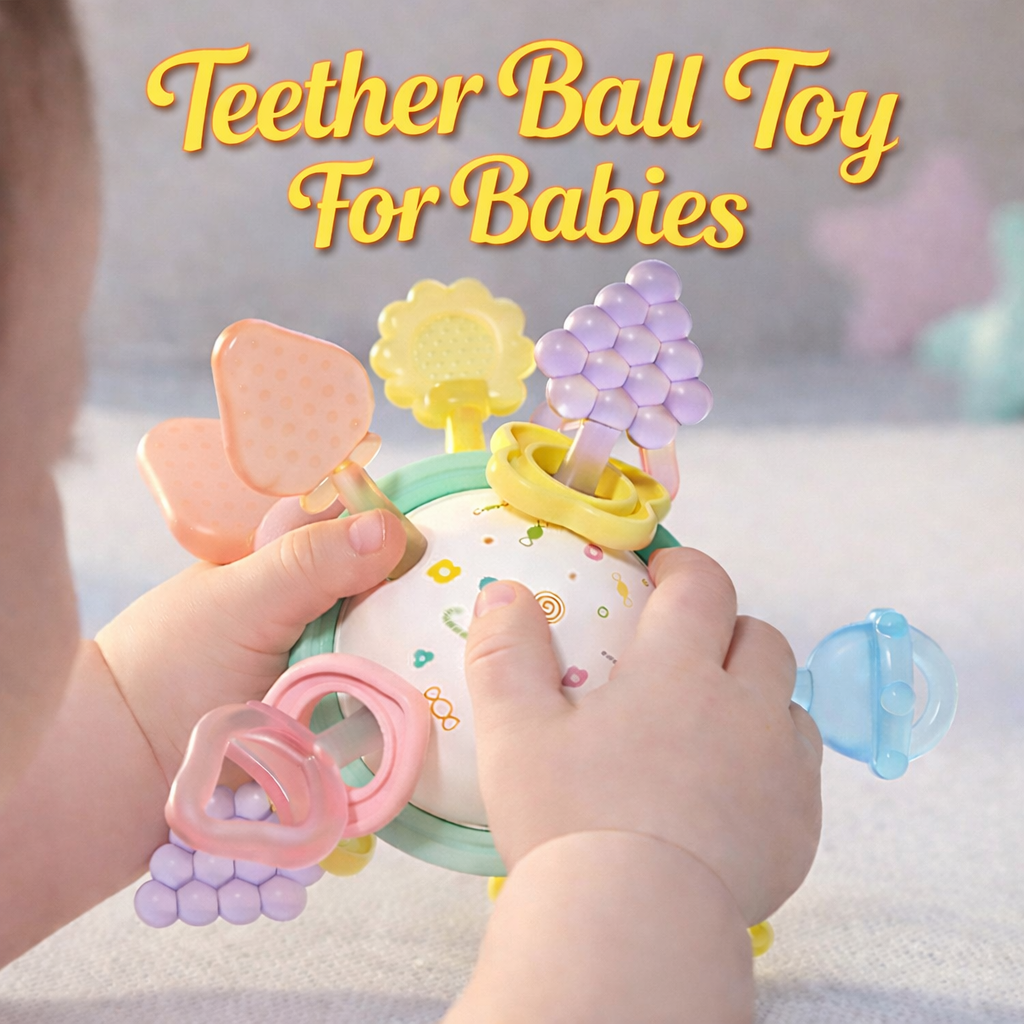 3 in 1 Teether Ball For Babies (1127-1A)