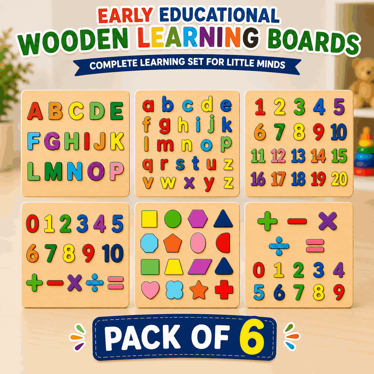 Early Educational Wooden Colorful 3D Learning Board (XY-5624)