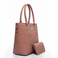 Elegant Textured Tote Handbag with Matching Clutch – Premium Everyday Style