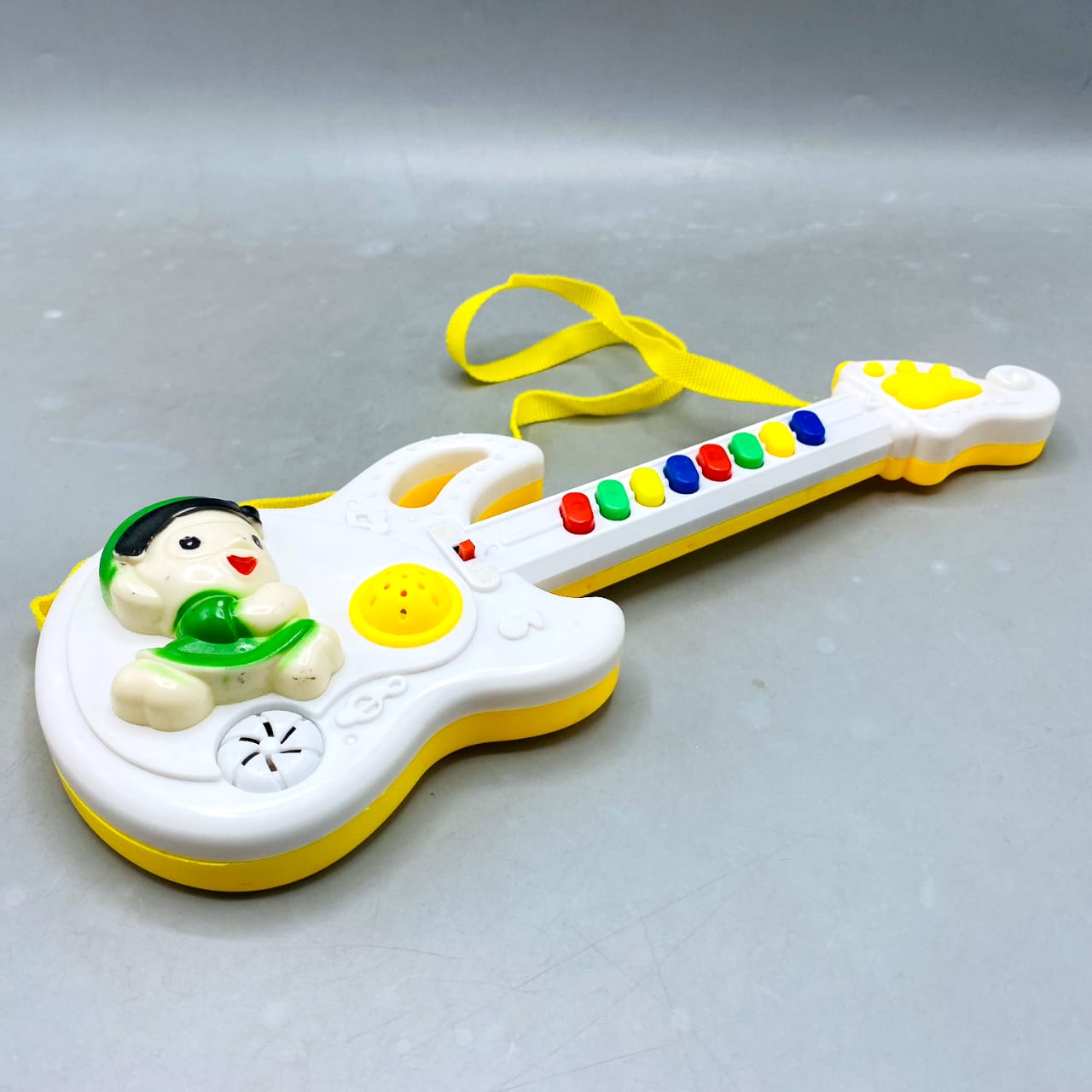 Toddler Electronic Guitar Toy - White and Yellow Musical