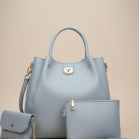“Luxury 3-in-1 Powder Blue Handbag Set – Elegant, Spacious & Must-Have!”