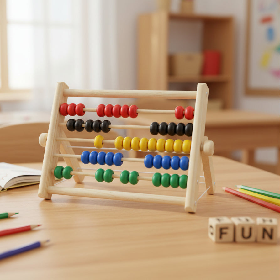 Wooden Abacus Counting Colorful Beads Set for Kids (2025-36)