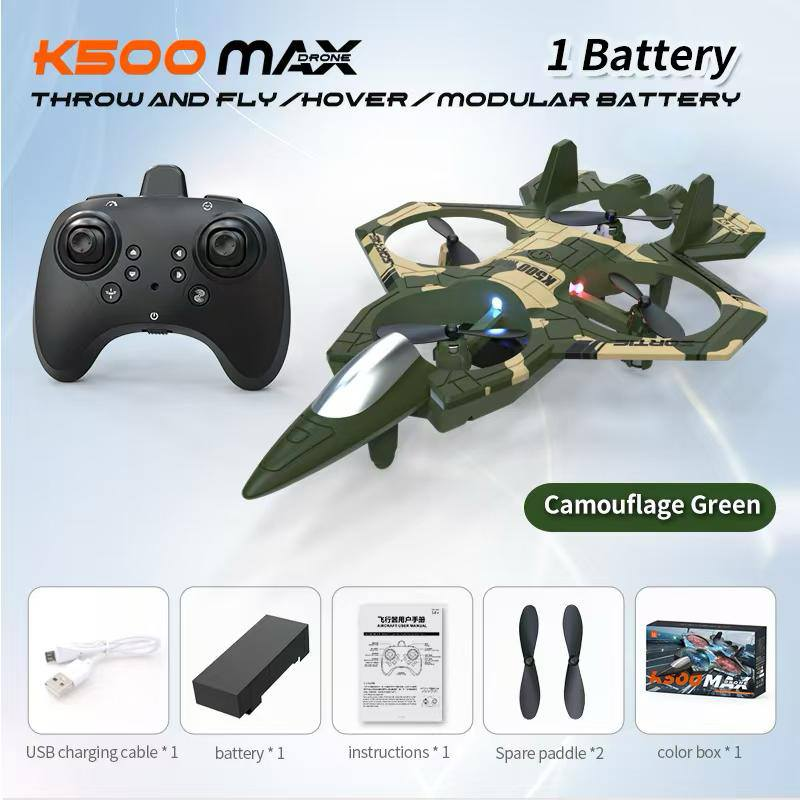 K500 Max RC Fighter Jet Drone for Kids & Adults (Random Color)
