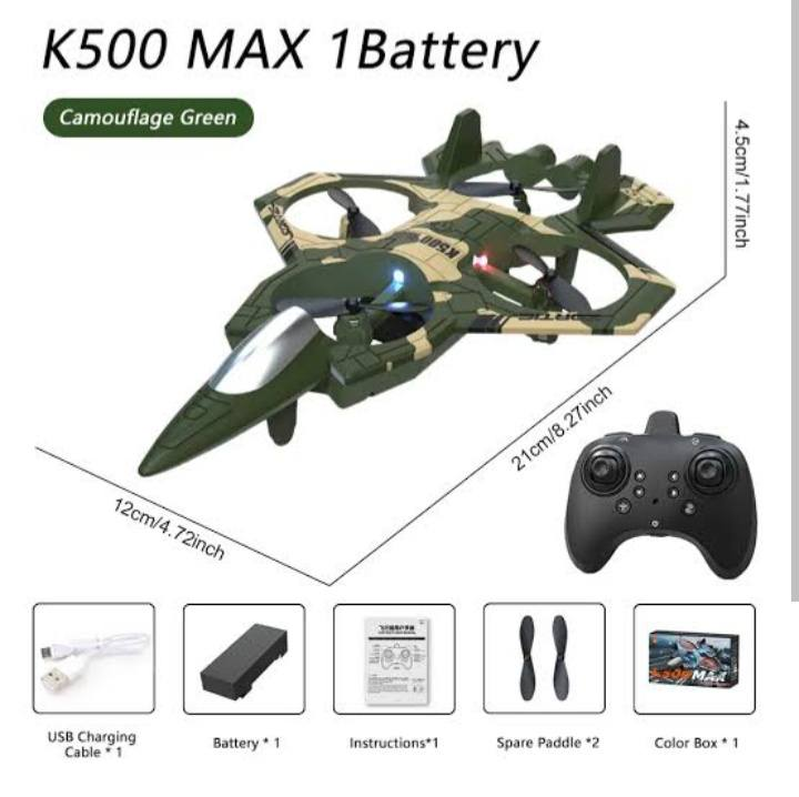 K500 Max RC Fighter Jet Drone for Kids & Adults (Random Color)