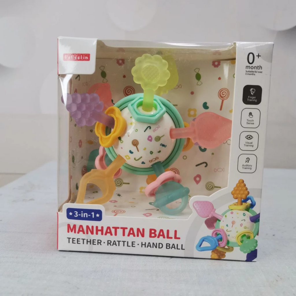 3 in 1 Teether Ball For Babies (1127-1A)