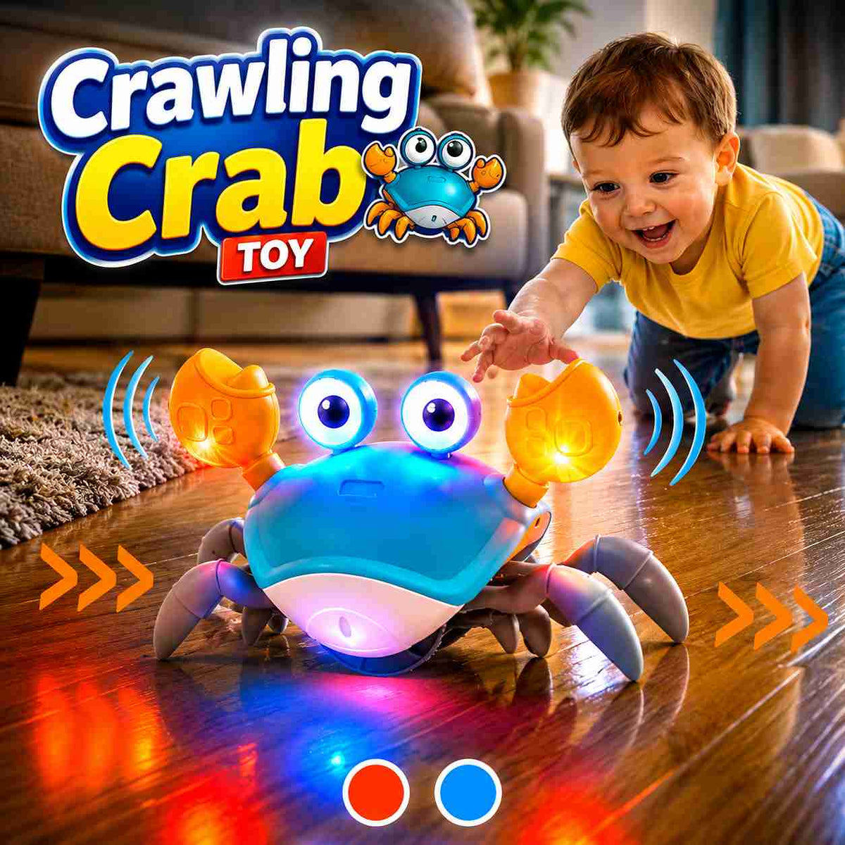 Electric Crawling Crab Toy With Lights & Music for Kids (QC-1Y)