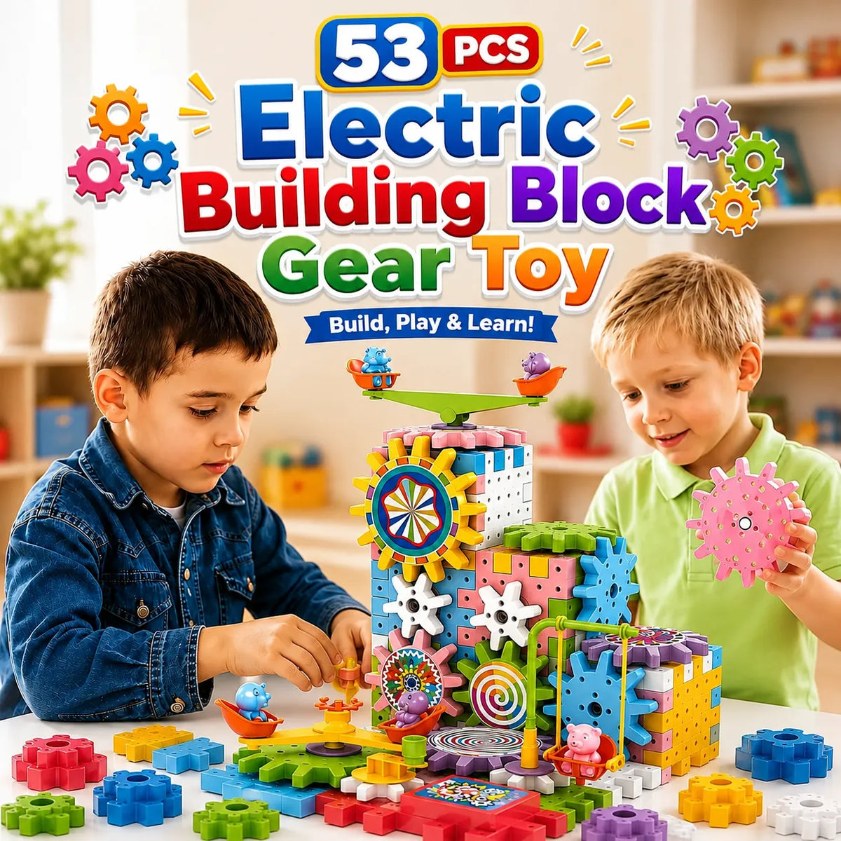 Electric Building Block Gear Toy (6021)