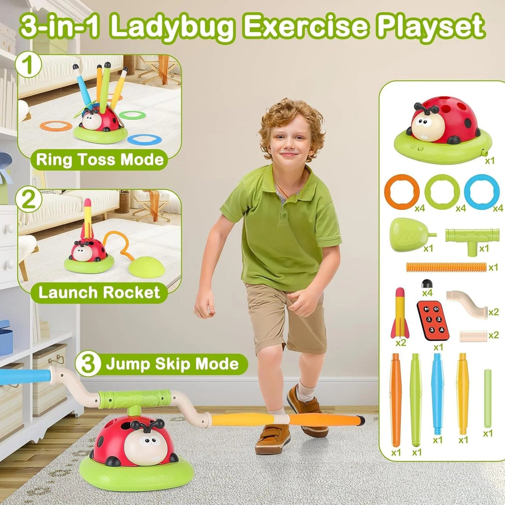 3-in-1 Activity Toy Set Ladybug RC Sports with Rocket Launcher (296Y)