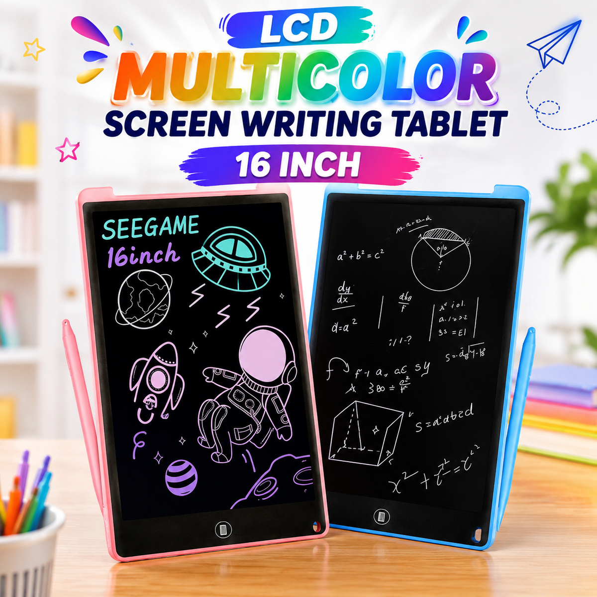 LCD Multicolor Screen Writing Tablet Erasable Writing Board