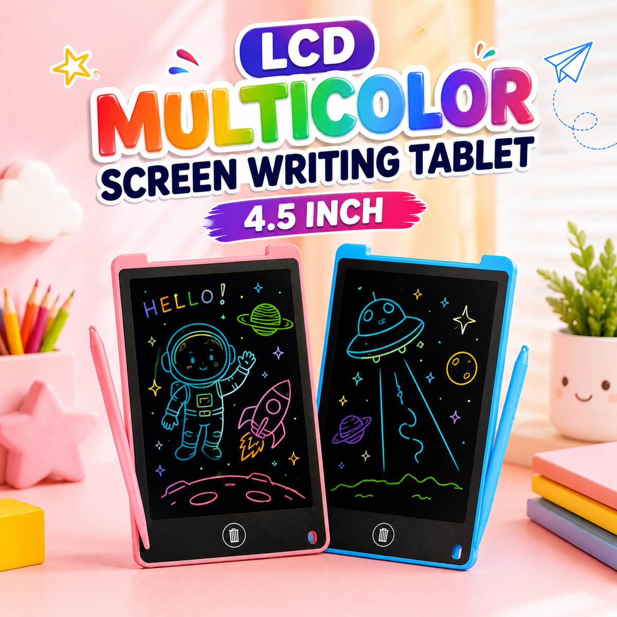 LCD Multicolor Screen Writing Tablet Erasable Writing Board