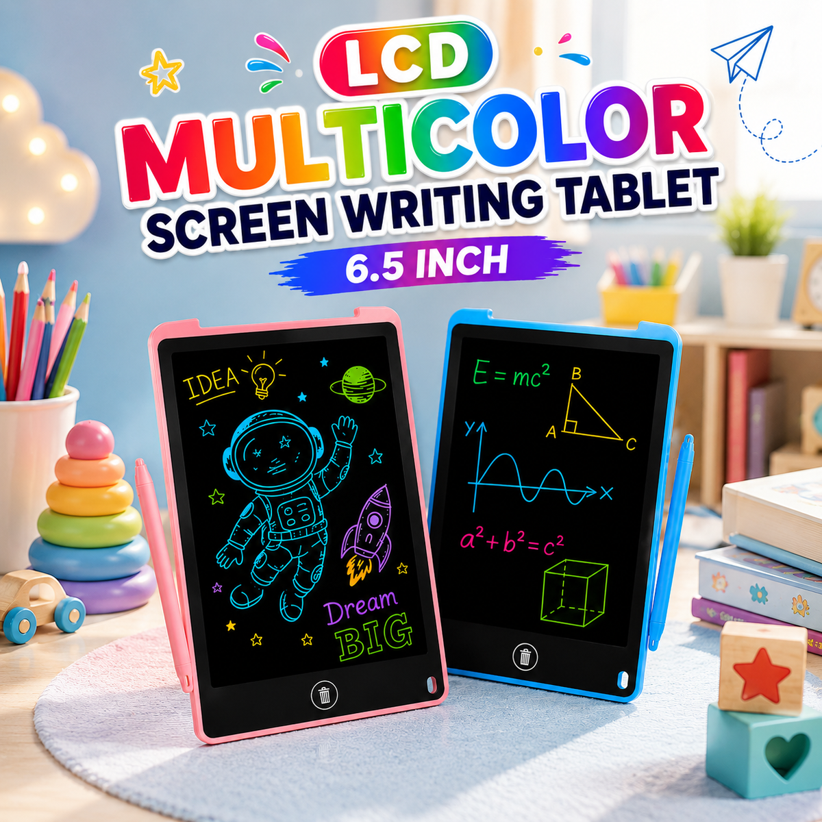 LCD Multicolor Screen Writing Tablet Erasable Writing Board