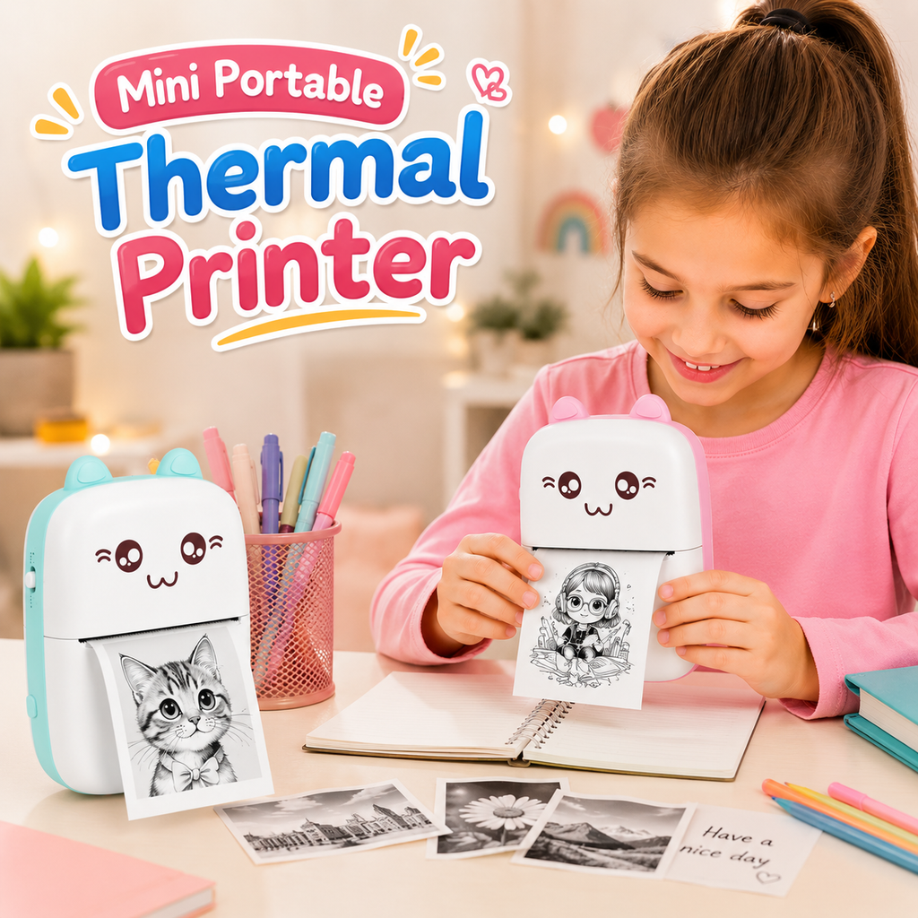 Pocket Inkless Mini Printer - Thermal Portable Bluetooth Wireless Mini Printer (C9)