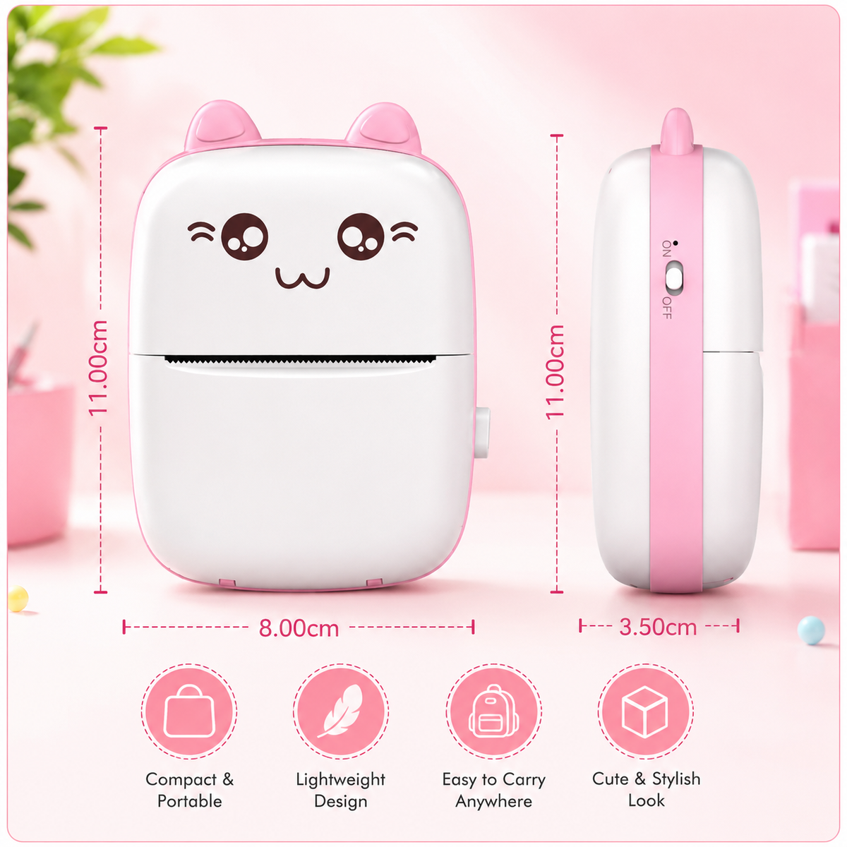 Pocket Inkless Mini Printer - Thermal Portable Bluetooth Wireless Mini Printer (C9)