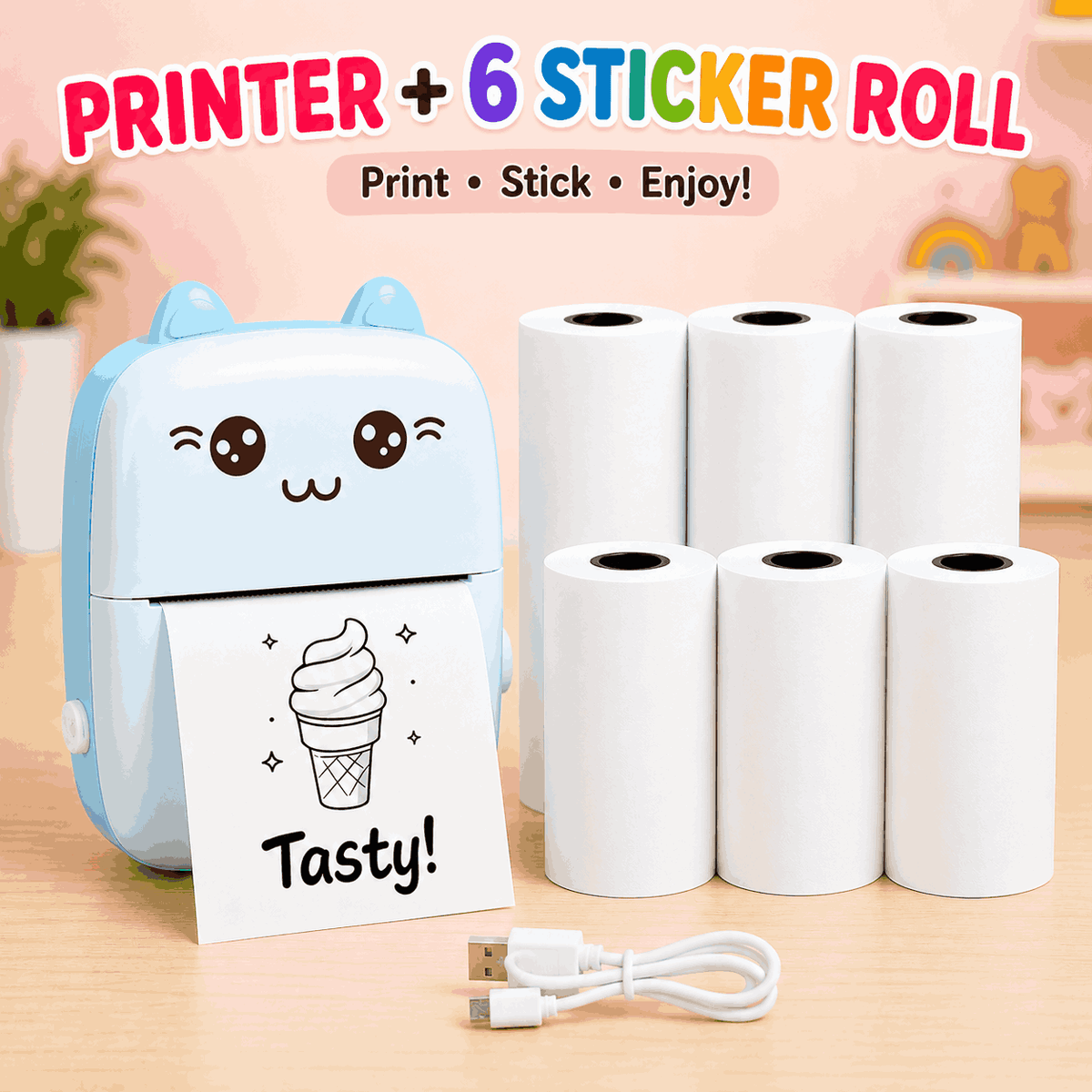 Pocket Inkless Mini Printer - Thermal Portable Bluetooth Wireless Mini Printer (C9)