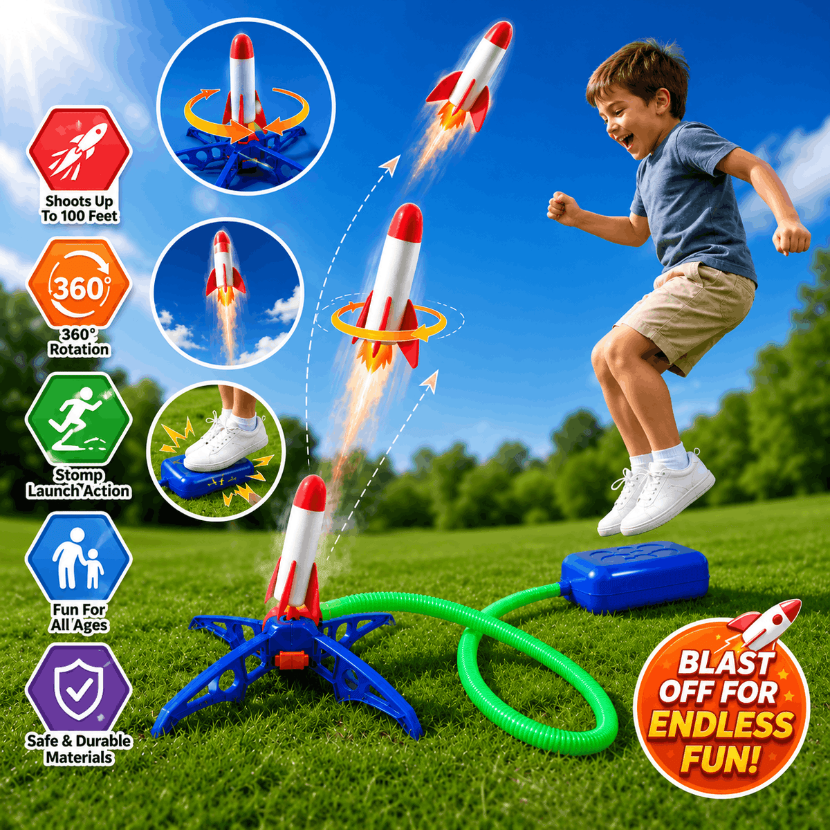 Outdoor Stomp Rocket Launcher Game for Kids (002)