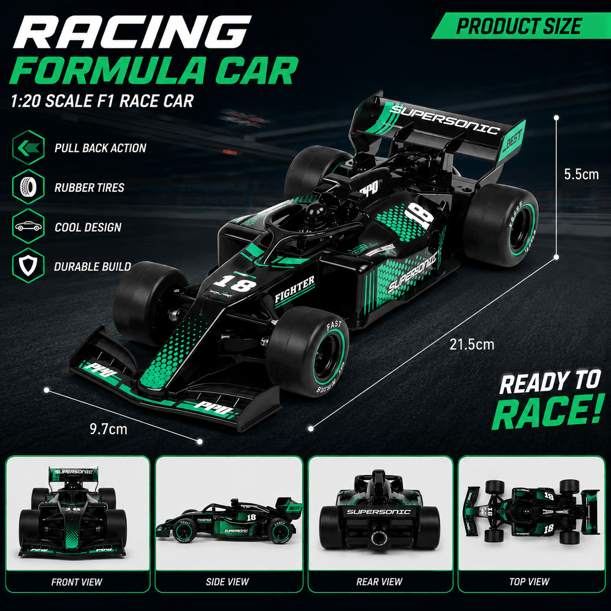 RC Drift Smoke Car For Kids — Sports formula car for kids (KM660-6A)